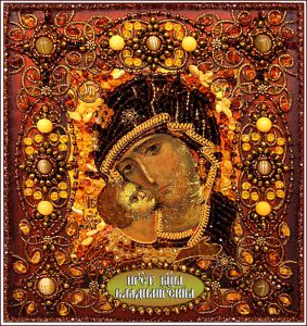 Образа в каменьях Богородица Владимирская