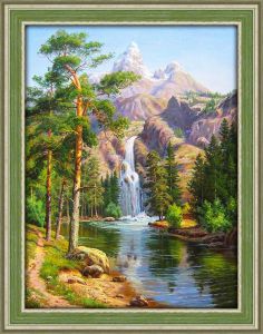 Алмазная Живопись Горный водопад
