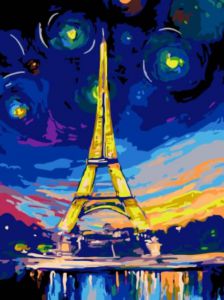 Цветной Ночь в Париже