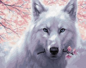 Цветной Белый волк