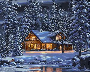 Цветной Зимний домик