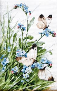Letistitch Бабочки и голубые цветы