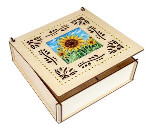 Щепка Шкатулка. Подсолнух