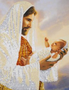 Картины Бисером Иисус с младенцем
