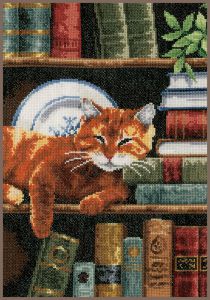 Vervaco Кошка на книжной полке