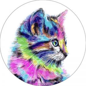 Цветной Разноцветная кошка